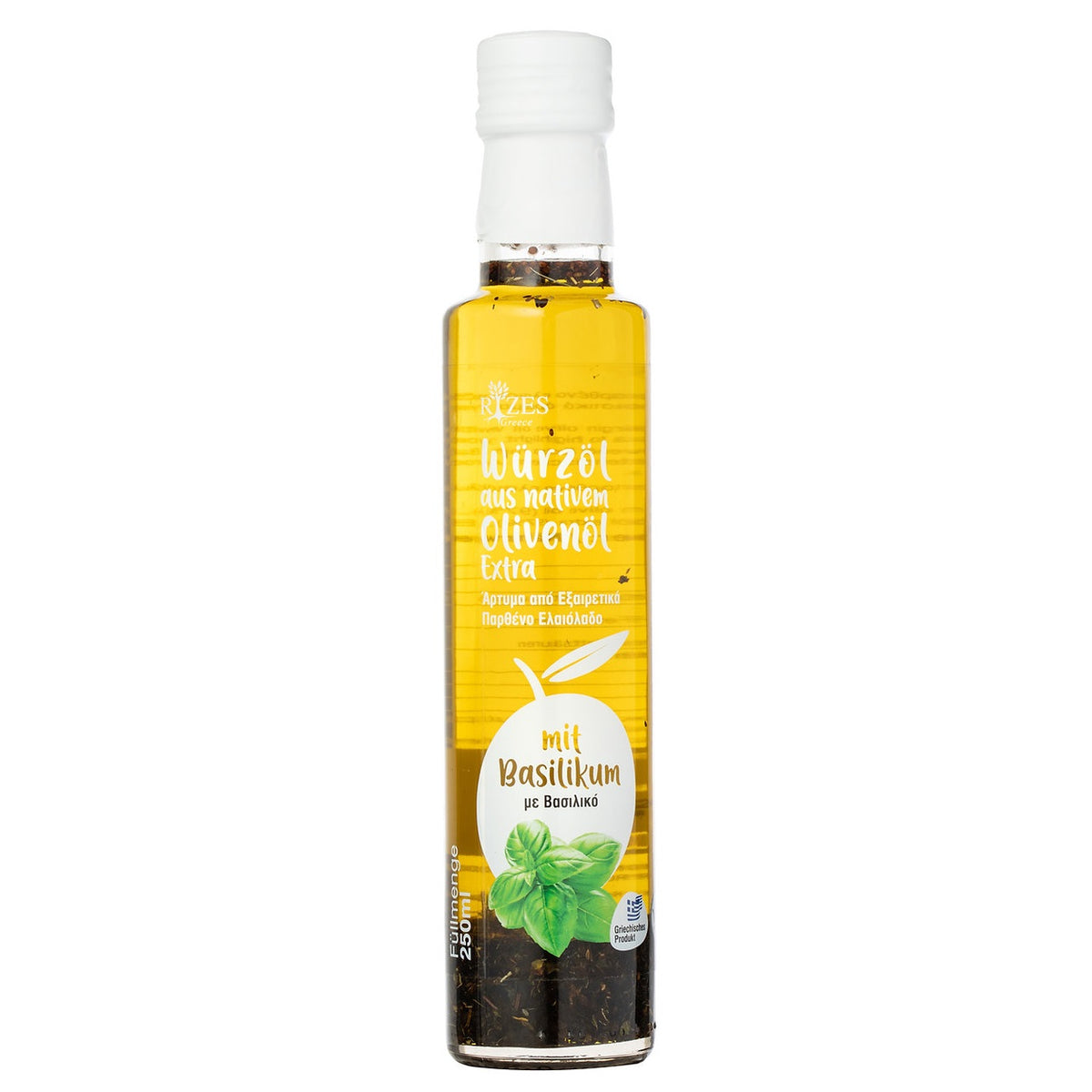 Würzöl aus nativem Olivenöl mit Basilikum 250ml